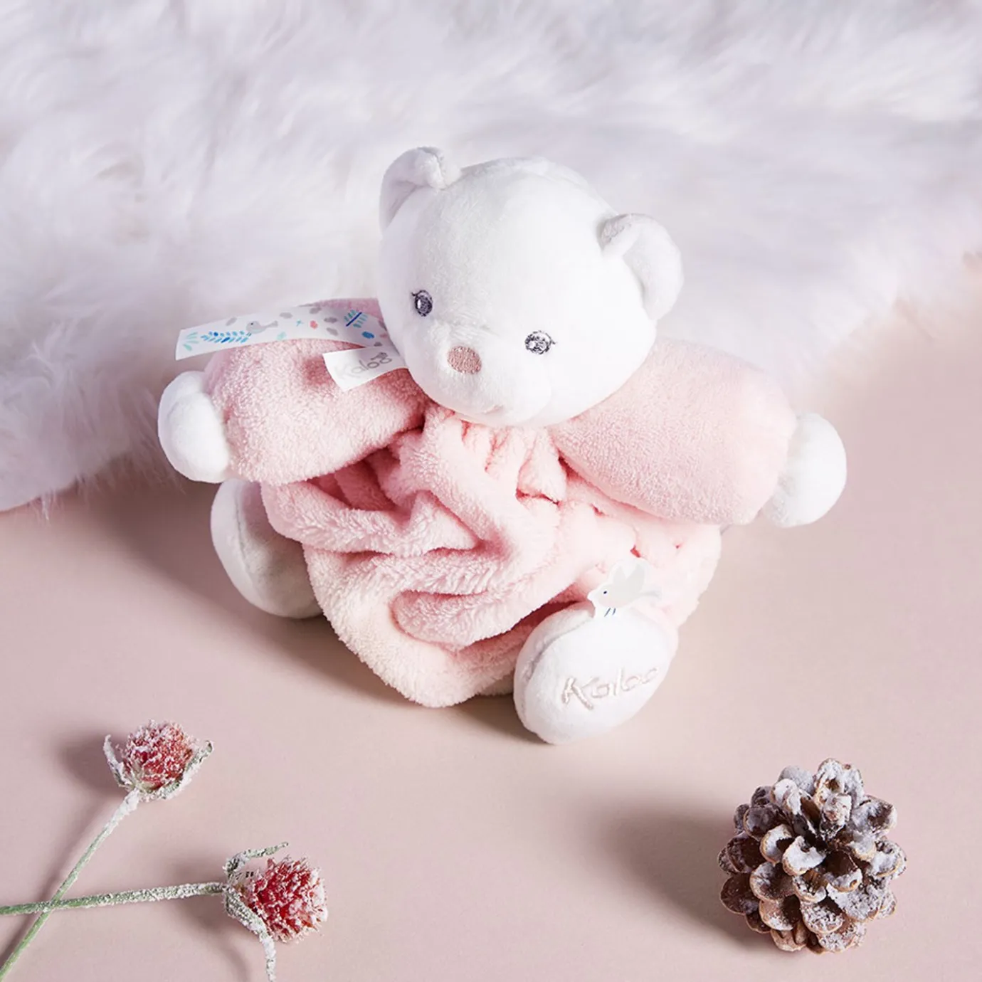 Kaloo Chubby Bear Powder Pink> Teddy Bear
