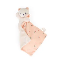 Kaloo Doudou Bear Carre Douceur Leaves Of Love> Pink Comforter