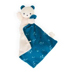 Kaloo Doudou Bear Carre Douceur Night-Owl> Blue Comforter