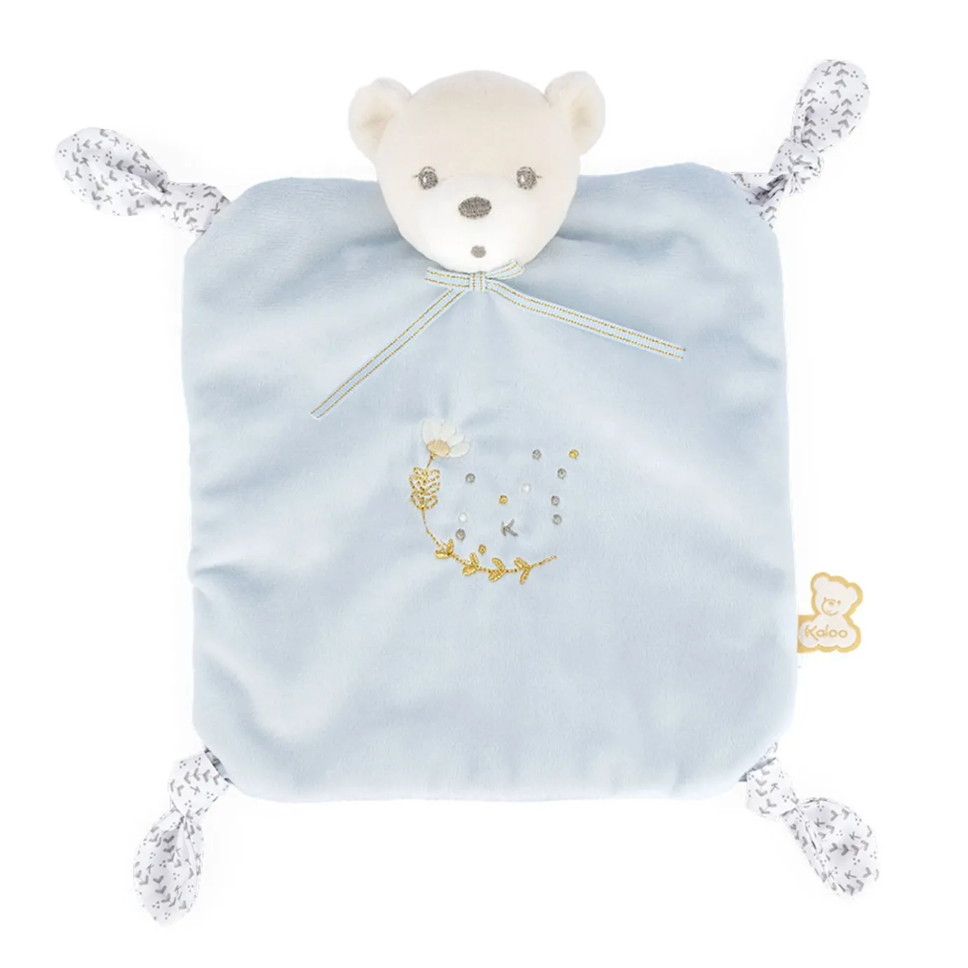 Kaloo Doudou Knots Bear Blue> Blue Comforter