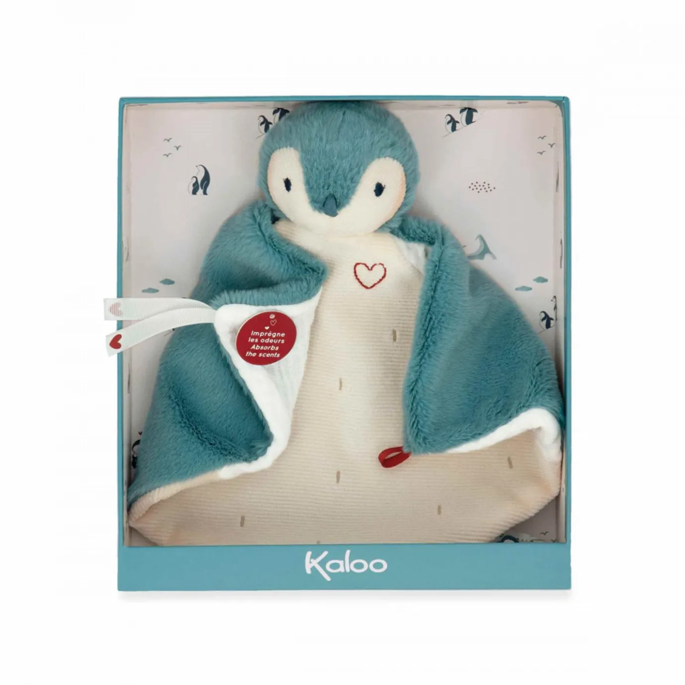 Kaloo Doudou Penguin Green> Animal Comforter