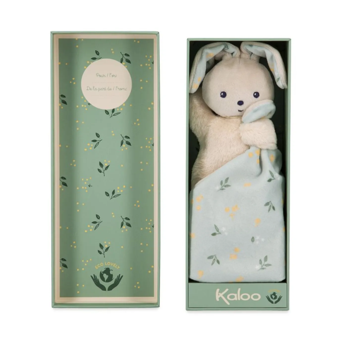 Kaloo Doudou Rabbit Carre Douceur Citrus Bouquet> Recycled Polyester Comforter