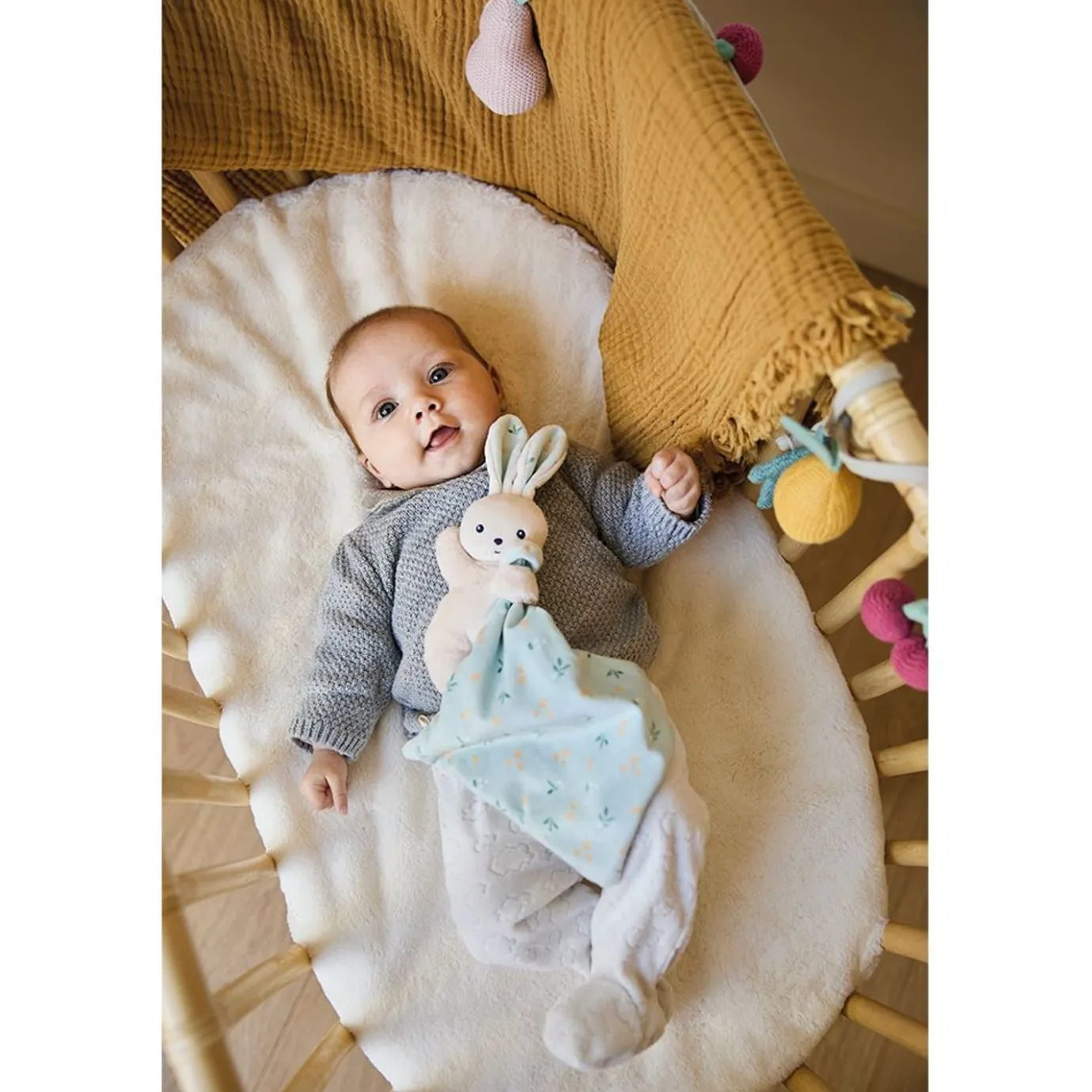 Kaloo Doudou Rabbit Carre Douceur Citrus Bouquet> Recycled Polyester Comforter