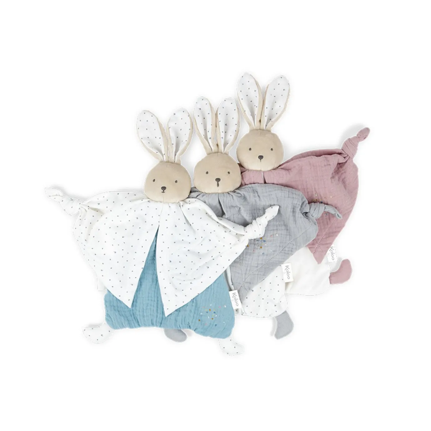 Kaloo Organic Cotton Doudou Rabbit Grey> Bunny Comforter